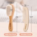 Goat Wool Wooden Baby Hairbrush with Wooden Comb COMBO